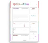 Mental Health Journal Planner | Daily Gratitude, Self Care, Intentions, Affirmations and Nutrition (Colorful, A4)
