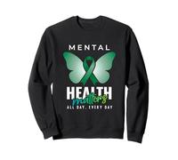 Mental Health Matter Awareness Butterfly Inspirational Women Sweatshirt