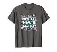 Mental Health Matters: Awareness and Support T-Shirt, Men, Asphalt Grey, Large