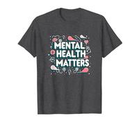 Mental Health Matters: Awareness and Support T-Shirt, Men, Dark Heather Grey, L