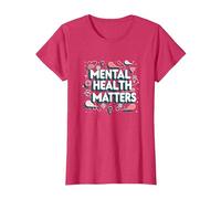 Mental Health Matters: Awareness and Support T-Shirt, Women, Red Heather, Medium