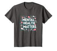 Mental Health Matters: Awareness and Support T-Shirt, Youth, Asphalt Grey, 4T