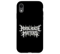 Mental Health Matters Black Metal Style Awareness Message Case for iPhone XR