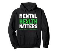 Mental Health Matters Don't Judge Green Ribbon Awareness Pullover Hoodie
