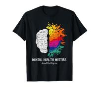 Mental Health Matters End the Stigma Colorful Brain Art T-Shirt