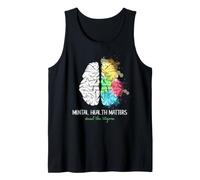 Mental Health Matters End the Stigma Colorful Brain Art Tank Top