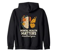 Mental Health Matters End The Stigma Empowerment Apparel Zip Hoodie