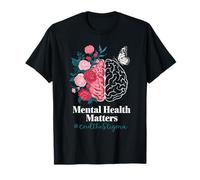 Mental Health Matters EndtheStigma Butterfly Brain Awareness T-Shirt
