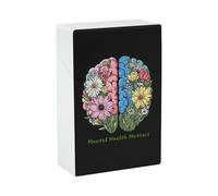 Mental Health Matters Floral Brain Cigarette Case 20s Size Cigar Holder Plastic Storage Box Smoking Accessories