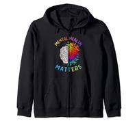 Mental Health Matters, Mental Health Awareness, Brain Zip Hoodie