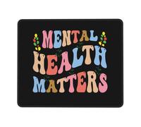 Mental Health Matters Mouse Pad Human Brain Flower Non-Slip Gaming Rubber Base Mousepad for Computer Laptop Home Desk Decor Therapy Office Psychology Therapist Gift 10x12 Inch