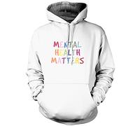 Mental Health Matters Rainbow - Kids Unisex Hoodie - Inspirational Anxiety Positiveness 12-13 Years White