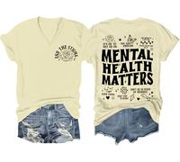 Mental Health Matters Shirt End The Stigma Tee Positive Message Motivational Mental Health V Neck T-Shirt