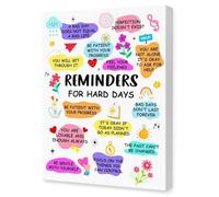 Mental Health Office Decor, Reminders for Hard Days Inspirational Wall-Art for Women, Motivational Canvas Poster for Counseling Space(Unframed,12x18inch(30x45cm))