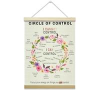 Mental Health Poster Hanger Frame, Circle Of Control Posters Canvas Wall Art for Therapy Counseling Office Classroom Decor, 12x16 Inches -018