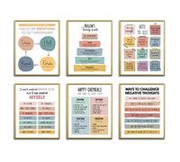 Mental Health Posters for Classroom Elementary-School Counselor Supplies Decor-Therapists Therapy Office Decor,Counseling Office Must Haves,Growth Mindset Inspirational Posters for Nursery Dorm Decor