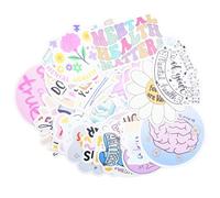 Mental Health Scrapbook Stickers Mind Health Scrapbooking Sticker Motivational Stickers Inspirational Quotes Scrapbook Sticker for Water Bottle, Cell Phone, Laptop, Planners, Suitcase - 50Pcs