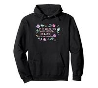Mental Health Self Care Protect Your Peace Floral Quote Pullover Hoodie