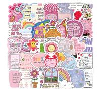 Mental Health Stickers 50 PCS Inspirational Journal Quote Stickers Waterproof Vinyl Affirmation Motivational Sticker for Adults Teens Kindle Scrapbook Journal Teacher Supplies (Pink)