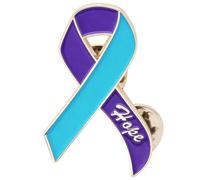 Mental Health Suicide Prevention Awareness Purple Teal Ribbon Pin