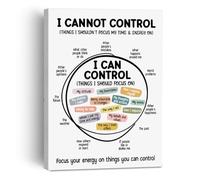 Mental Health Therapy Office Wall Art I Can Control Poster Painting Framed Wall Decor for School Psychology Office Calming Corner, Mental Health Canvas Print Decor