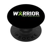 Mental Health Warrior Awareness Green Ribbon Strong Support PopSockets Adhesive PopGrip