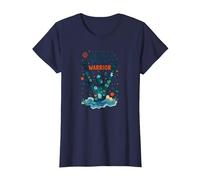 Mental Health Warrior Empowering Men Inspirational Art T-Shirt, Women, Navy, XS