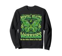 Mental Health Warriors No One Walks Alone Cute Support Sweatshirt
