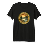 Mental Health Wilderness Protect Your Peace Retro Badge Premium T-Shirt
