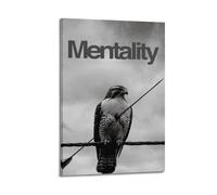 Mentality Wall Art, Falcon-themed Print, Inspirational Poster, Tenacious Canvas Picture Poster Decorative Painting Canvas Wall Posters And Art Picture Print Modern Family Bedroom Decor Posters 12x18in