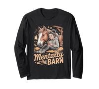 Mentally At The Barn Horse Lover Equestrian Long Sleeve T-Shirt