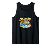 Mentally at the Beach Retro Sunset Vacation Shirt Tank Top
