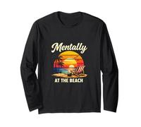 Mentally At The Beach Retro Sunset Vacation Summer Long Sleeve T-Shirt