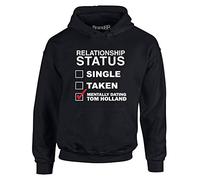 Mentally Dating Tom Holland, Kids Hoodie - Jet Black/White/Red 9-11 Years