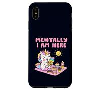 Mentally I Am Here Cute Unicorn Dessert Mood Summer Case for iPhone XS Max