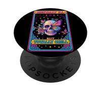 Mentally Ill But Totally Chill Skull Butterfly PopSockets Adhesive PopGrip