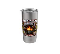 Mentally Im Doing Terrible Dumpster Fire Caution Humor Stainless Steel Insulated Tumbler