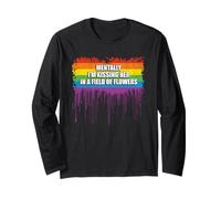 Mentally Im Kissing Her LGBT-Q Gay Pride Month Rainbow Flag Long Sleeve T-Shirt