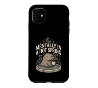 Mentally In A Hot Spring Capybara Coffee Case for iPhone 11