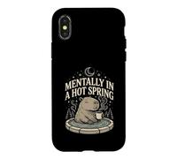 Mentally In A Hot Spring Capybara Coffee Case for iPhone X/XS