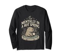 Mentally in A Hot Spring Capybara Coffee Long Sleeve T-Shirt