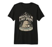 Mentally in A Hot Spring Capybara Coffee Premium T-Shirt