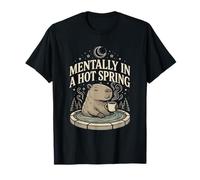 Mentally in A Hot Spring Capybara Coffee T-Shirt