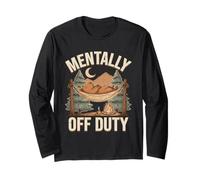 Mentally Off Duty Camping Bear Long Sleeve T-Shirt