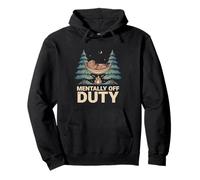 Mentally Off Duty Camping Bear Pullover Hoodie