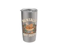 Mentally Off Duty Camping Bear Stainless Steel Insulated Tumbler