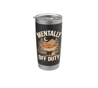 Mentally Off Duty Camping Bear Stainless Steel Insulated Tumbler