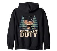 Mentally Off Duty Camping Bear Zip Hoodie