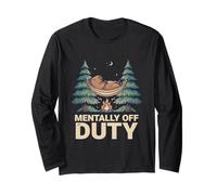 Mentally Off Duty Camping Capybara Long Sleeve T-Shirt