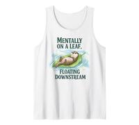 Mentally On A Leaf Floating Downstream Otter Mindfulness Tank Top